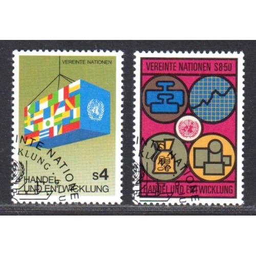 1983 BM-UNO-Wien. Viyana. Ticaret ve Kalkınma. Filateli Damgalı
