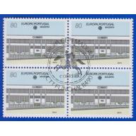 1990 Madeira. Avrupa CEPT. 4lü Blok. ilk Gün Damgalı Tam seri