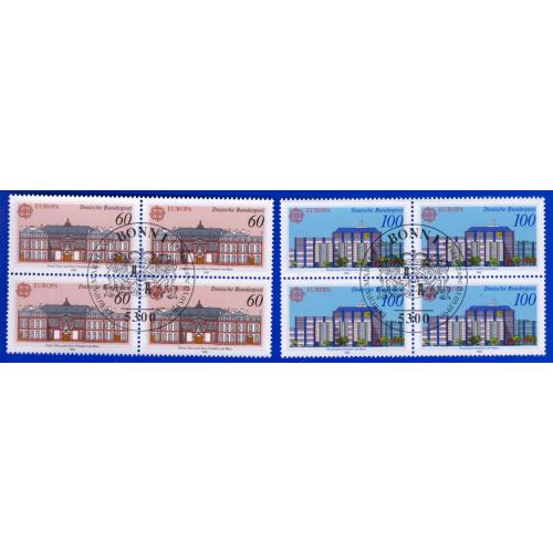 1990 Almanya (Bund) Avrupa CEPT. 4lü Blok. ilk Gün Damgalı Tam seri