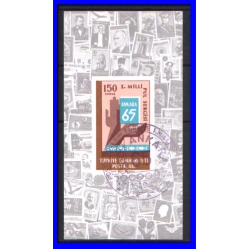1965 Türkiye. Ankara 65 Pul Sergisi. Özel Blok. ilk gün Özel Damgalı