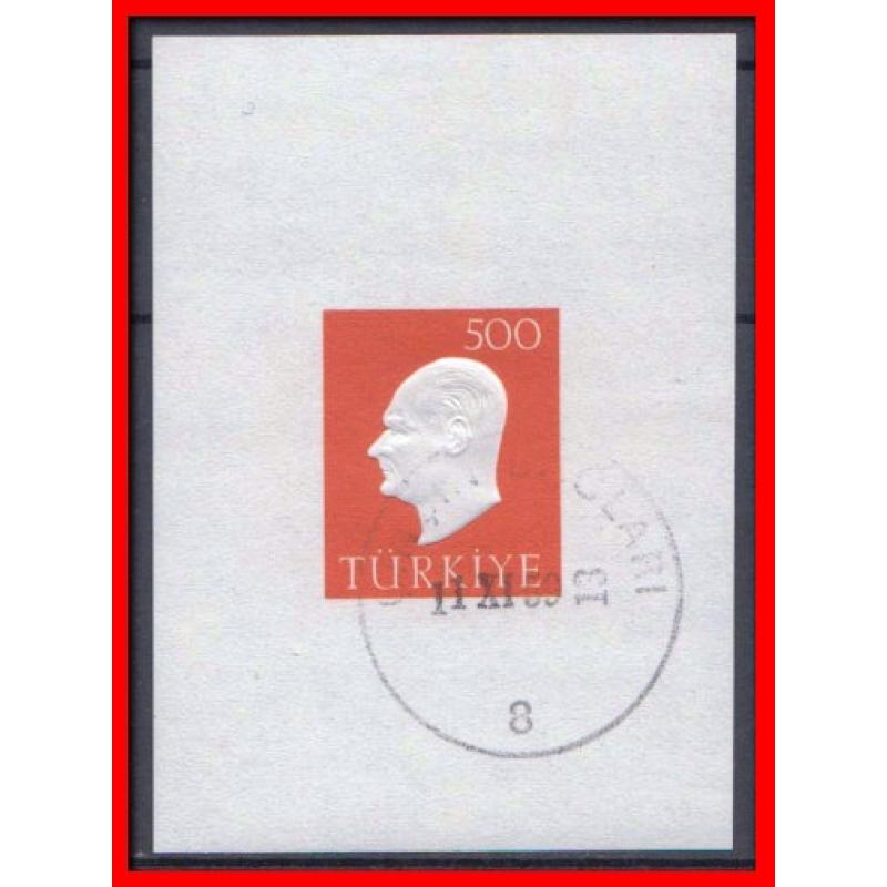 1959 Türkiye. Atatürk Ölümü 21 yıl. Özel Blok. ilk gün Özel Damgalı