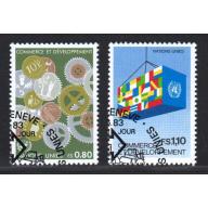 1983 BM-UNO-Genf. Cenevre. Ticaret ve Kalkınma. Filateli Damgalı