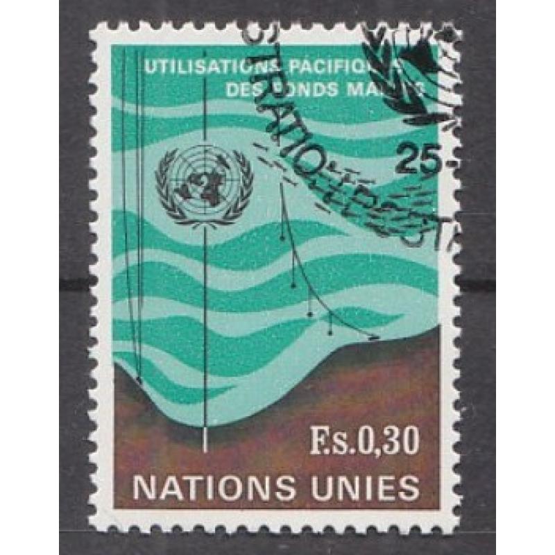 1971 BM-UNO-Genf. Cenevre. Deniz tabanı. Filateli Damgalı