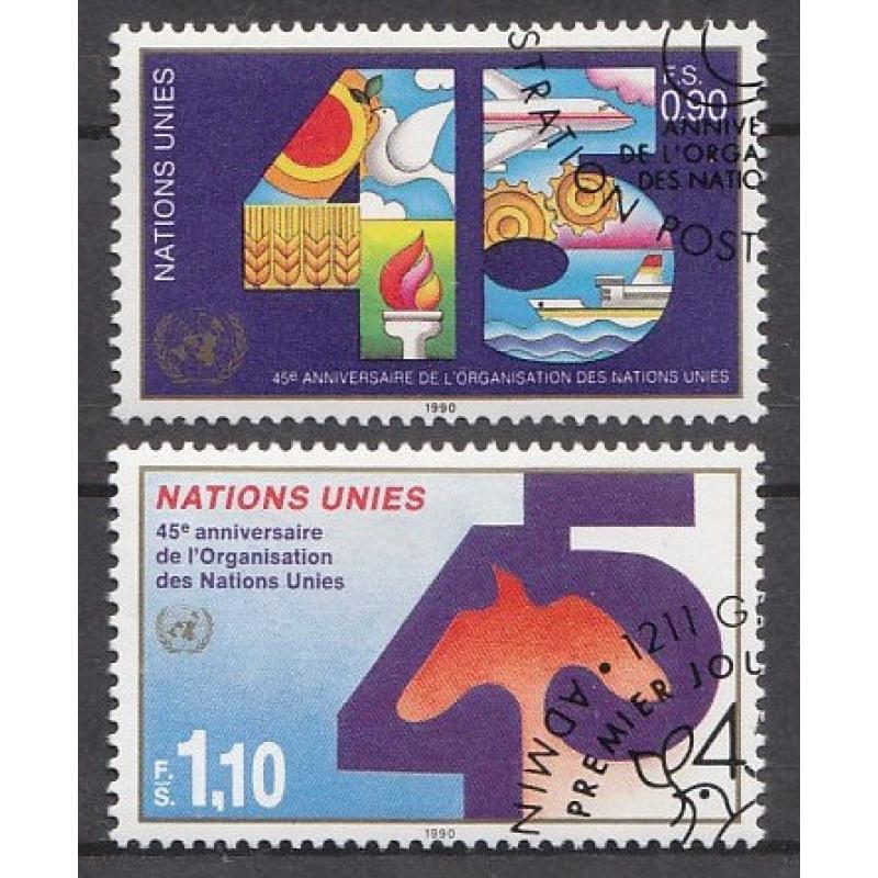 1990 BM-UNO-Genf. Cenevre. 40 yıl. Filateli Damgalı