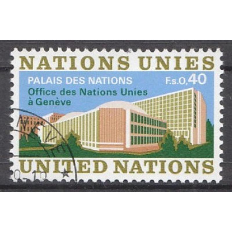 1972 BM-UNO-Genf. Cenevre. Yeni UNO Binası. Filateli Damgalı