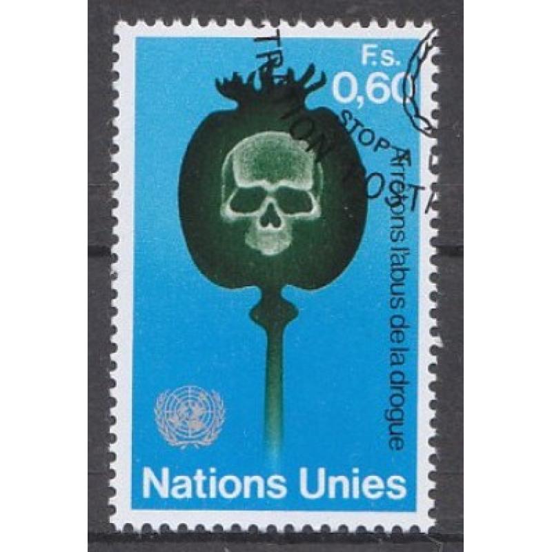 1973 BM-UNO-Genf. Cenevre. Uyuşturucu. Filateli Damgalı