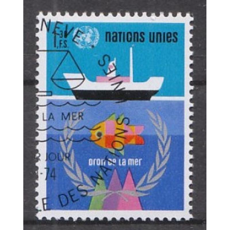 1974 BM-UNO-Genf. Cenevre. Deniz Hakları. Filateli Damgalı