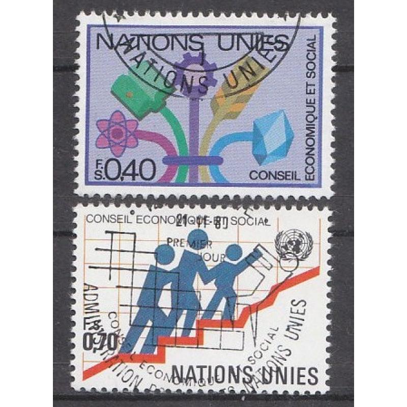 1980 BM-UNO-Genf. Cenevre. Ekonomi. Filateli Damgalı